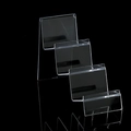 Transparent four-tier acrylic display stand with stair step design for wallet and phone - 7cm 3 Tiers / Clear