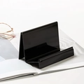 Minimalist black acrylic wallet display stand for phone and tabletop organizers - 14cm 1 Tier / Black
