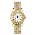 Luxe gouden dameshorloge met kwartsuurwerk en fonkelende steentjes van roestvrij staal - Goud