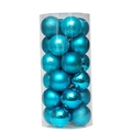 24-piece 3cm lake blue Christmas ball ornaments set with matte and glitter finishes - 3cm Cylinder Tube / Lake Blue