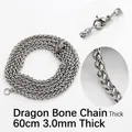 Silver 60cm stainless steel keel chain necklace with 3.0mm width and lobster clasp - Keel Chain 60cm