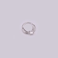 Silver hinged nose hoop with feather texture and a sparkling clear zircon stone - Feather Texture Style / Silver 3#