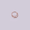 Roségoldener Nasenring mit drei funkelnden Zirkonia und dekorativen Schraubendetails - Roségold 2#