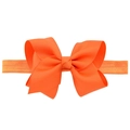Handmade orange oversized grosgrain bow headband with high elasticity for babies and kids - 9-Orange