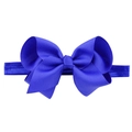 Royal blue grosgrain ribbon bow headband with high elasticity for kids and babies - 37-Navy Blue