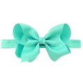Tiffany blue handmade grosgrain bow headband with high elastic band for baby girls - 35-Tiffany Blue