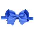 Elastic baby headband with a handcrafted blue grosgrain ribbon bow for kids - 36-Royal Blue