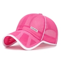 Cappellino rosa traspirante in mesh per bambini con etichetta sport e bordo bianco - Regolabile per Bambini / Rosa Rosso