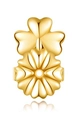 Detailed close-up of golden clover earring lifters with polished metallic finish - 3-Heart / Gold