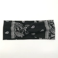 Bandeau noir à motif paisley avec nœud croisé pour le yoga et le sport - Noir