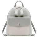 Mini-Rucksack aus grauem und rosa PU-Leder mit doppelten Goldreißverschlüssen und Quasten - Grau