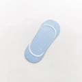 Light blue invisible boat socks for women with anti-slip silicone and cotton rib texture - Blue