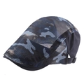 Blauwe camouflage pet met ademend mesh design en verstelbare metalen gesp achteraan - Eén Maat(Verstelbaar) / Marine Camouflage