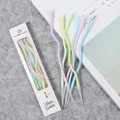 Set of 6 colorful wavy rainbow birthday candles in a premium white gift box - Curved Candles - Fresh Rainbow (6 Pcs)