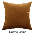 Close-up of a square velvet throw pillow cover in rich coffee brown fabric - Coffee / 45*45cm (Pillow Not Included)