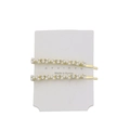 Set di due fermagli per capelli dorati con perle bianche e strass scintillanti - Perla e Strass
