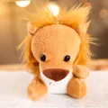 Simpatico portachiavi a leone in peluche arancione con pelliccia morbida e anello - Leone Seduto / 12-15cm