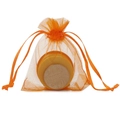 Orange organza drawstring gift bag for jewelry and favors in a vibrant solid color - 5x7cm / Orange