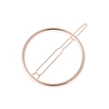 Minimalist circular metal hair clip in elegant rose gold finish for women - Circle, Rose Gold