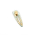 Minimalist blue marble patterned acetate hair clip with gold metal clasp on white back - Acrylic Sky Blue Waterdrop
