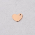 Colgante de corazón en oro rosa con acabado espejo y orificio para joyería DIY - Oro rosa