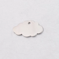 Cloud shaped mirror polished stainless steel pendant in silver finish for DIY jewelry - MP079 Single Hole Style (MP079) / Steel Color