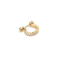 Gold U-shaped helix ear piercing with micro-pave white zircon stones and screw ball back - Gold Arched Pave Zirconia Style (金色4#)