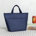Donkerblauwe geïsoleerde Oxford-stoffen lunchtas met stevige handvatten en rits - Marineblauw