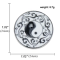 Yin Yang Tai Chi brooch with cloud patterns, 2.6cm diameter and 6.7g weight - Black Cloud Tai Chi-A00102