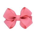 Detailed view of pink ribbon texture on a classic handmade bow hair clip for girls - Bright Pink (15)