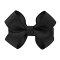 Classic black ribbon bow hair clip for girls made of durable grosgrain fabric - Black (4)