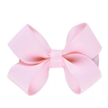 Barrette à nœud en ruban gros-grain rose pâle fait main pour enfants et fillettes - Rose Clair (11)