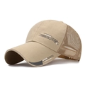 Khaki breathable mesh baseball cap with extra long brim for sun protection outdoor - Adjustable / Dark Camel