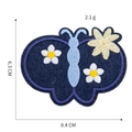 Toppa ricamata a farfalla in denim per riparazione vestiti fai da te 8,4x6,3cm - Farfalla - Blu Scuro
