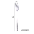 Silver stainless steel long handle dinner fork, 21.3cm length with polished finish - Natural