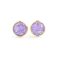10mm purple druzy stud earrings in gold plated stainless steel with sparkling finish - Purple (8)