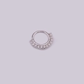 Silberner Segmentring mit Zirkonia-Besatz für Septum- und Helix-Piercings - Silber 7#