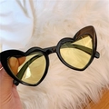 Slanted Heart Black Frame Yellow Lens