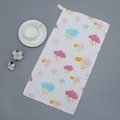 6-layer cotton baby washcloth featuring pink and blue cartoon cloud prints - Blue Pink Cloud