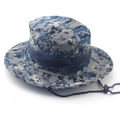 Blue digital camouflage boonie hat for outdoor activities with adjustable chin strap - One Size L (58-60cm) / Blue Digital
