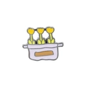 Detail of enamel pin featuring yellow tulips in light purple pot on white background - Light Purple Pot Tulip (C1557-3)