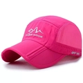 Pink foldable outdoor sun protection cap with breathable mesh and UPF 50+ rating - Adjustable / Pink