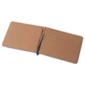 Hellbraune PU Leder Geldklammer Geldbörse mit Kartenfächern, schmale minimalistische Brieftasche. - Kaffeebraun