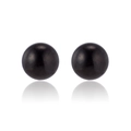 Orecchini a perno a sfera nera minimalisti in acciaio inossidabile finitura lucida - Nero