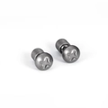 Sechskant-Schraubohrstecker aus Titanstahl in Gunmetal-Grau für Damen und Herren - Schrauben-Design / Antiksilber