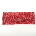 Red paisley print cross-knot headband for women yoga and sports fitness wear - Red