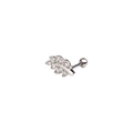 Silver leaf cartilage stud earring with cubic zirconia and secure screw back closure - Leaf Style (6#)