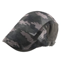 Men's summer camouflage mesh flat cap in black and grey with adjustable metal buckle - One Size(Adjustable) / Army Green Camo