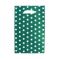 Green plastic party gift bag with white polka dots and die-cut handle for candy packing - 10 Pieces Pack / Cyan Green