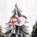 Christmas snowman wooden hanging decoration on snowy pine branch for festive tree decor - Flying Snowman 2Pcs/Pack